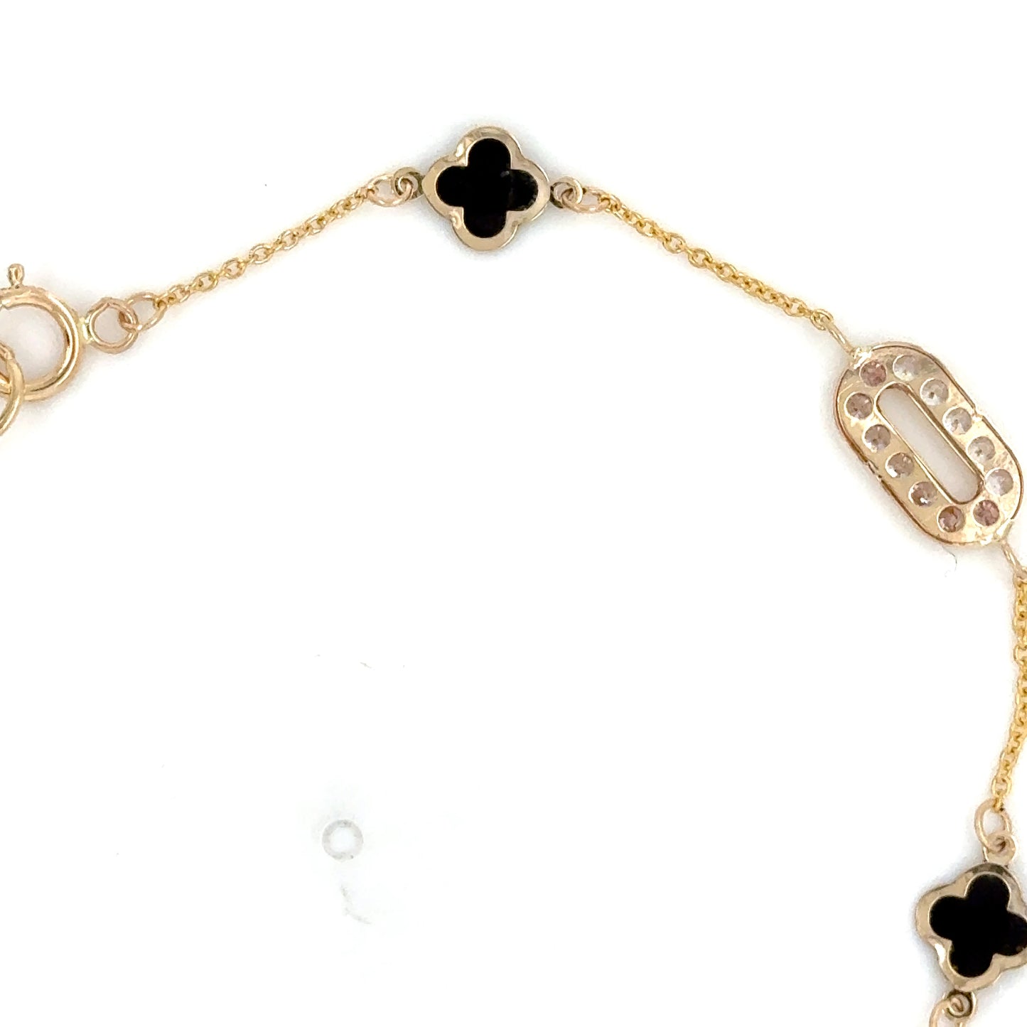 14K Gold Bracelet with Flower Charms