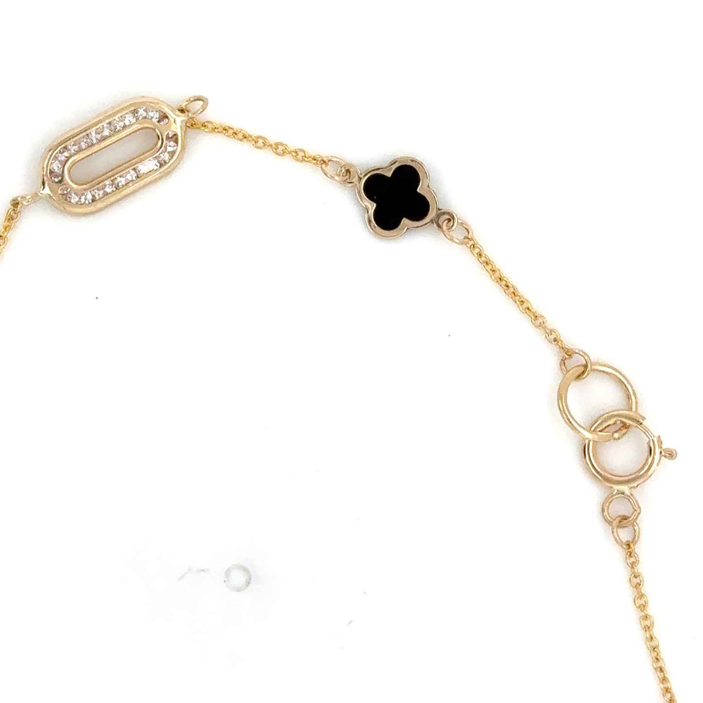 14K Gold Bracelet with Flower Charms
