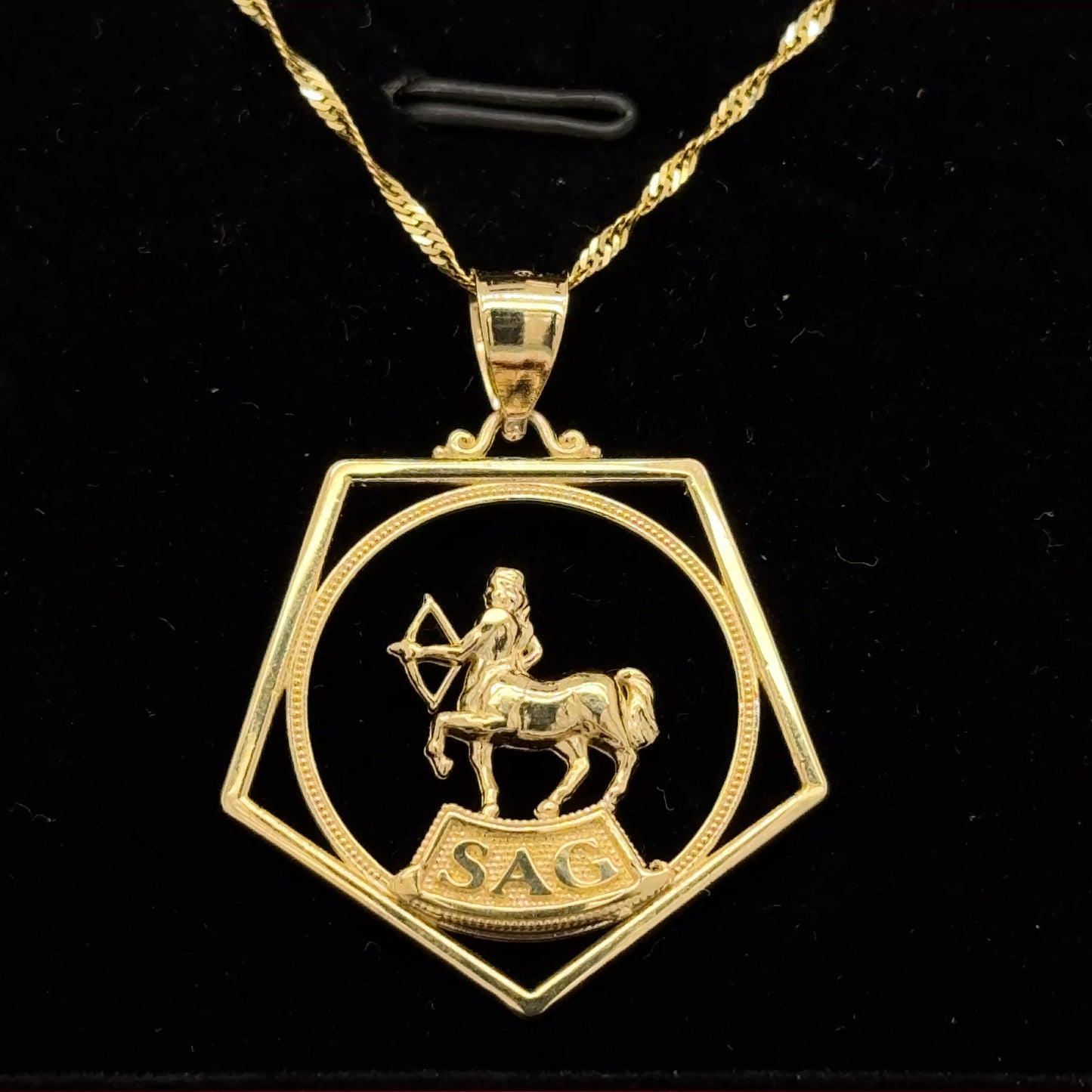 14K Yellow Gold Zodiac Pendant Necklace