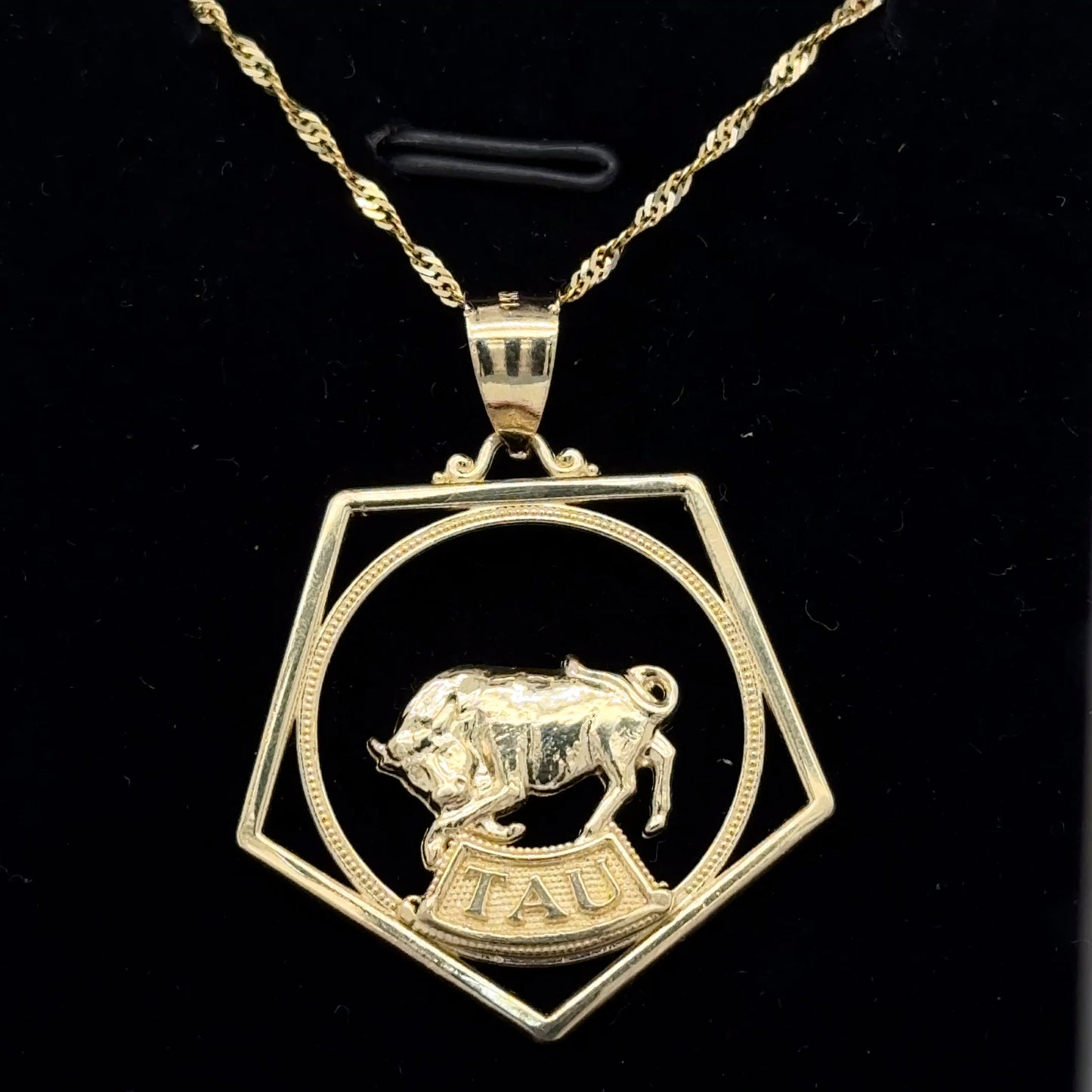 14K Yellow Gold Zodiac Pendant Necklace