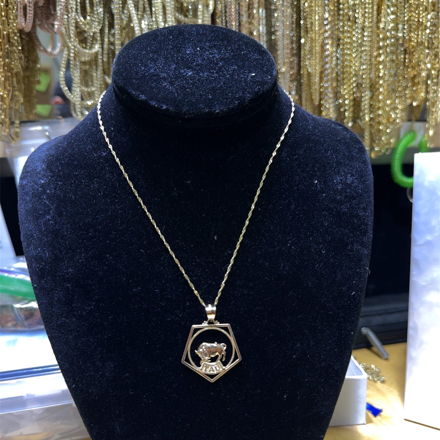 14K Yellow Gold Zodiac Pendant Necklace