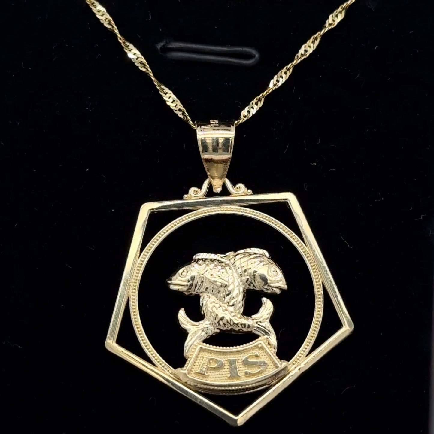 14K Yellow Gold Zodiac Pendant Necklace