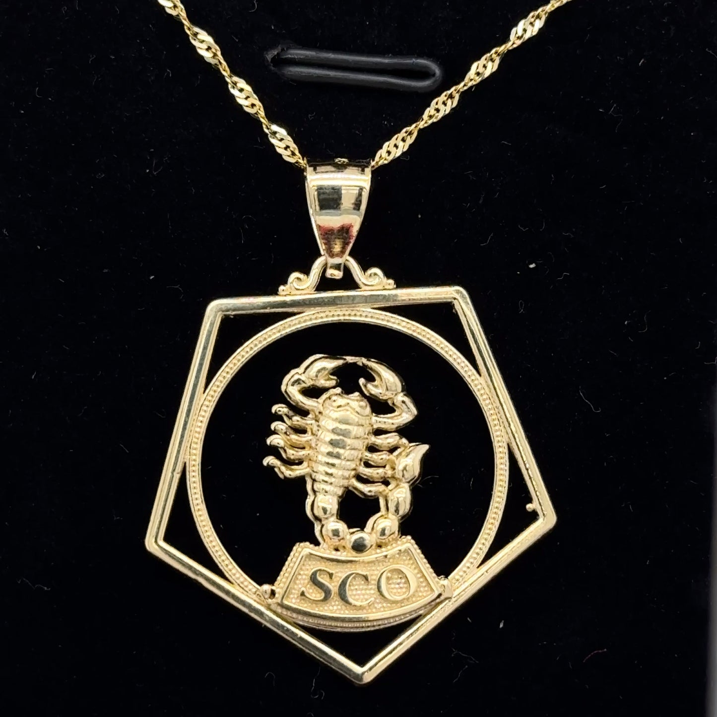 14K Yellow Gold Zodiac Pendant Necklace