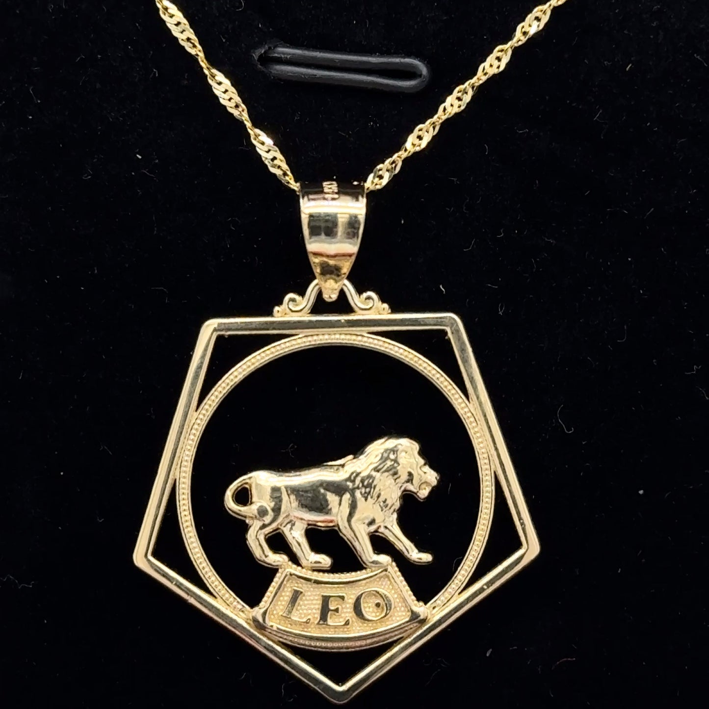 14K Yellow Gold Zodiac Pendant Necklace