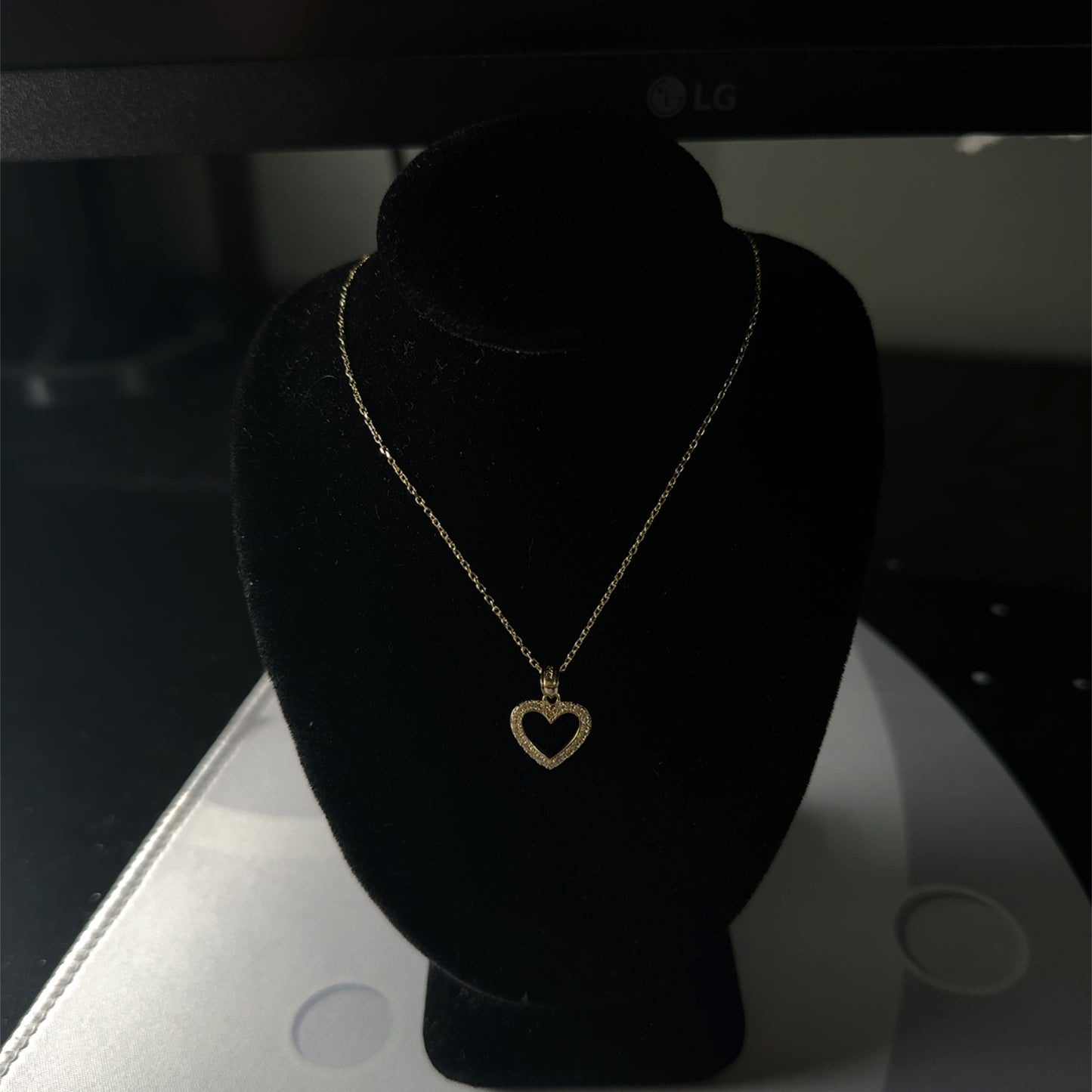 14K Yellow Gold Heart Pendant Necklace